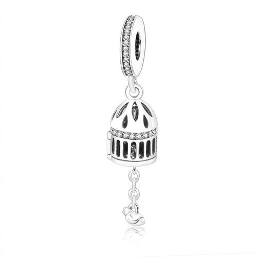 Silver Bird Cage Beads