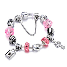 Load image into Gallery viewer, Heart Key and Lock Charm Bracelet