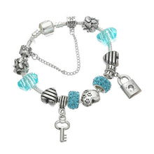 Load image into Gallery viewer, Heart Key and Lock Charm Bracelet