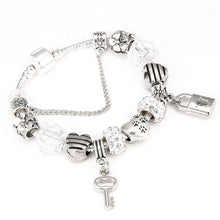 Load image into Gallery viewer, Heart Key and Lock Charm Bracelet