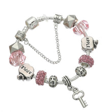 Load image into Gallery viewer, Heart Key and Lock Charm Bracelet