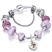 Load image into Gallery viewer, Heart Key and Lock Charm Bracelet