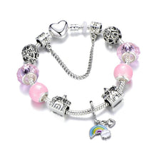 Load image into Gallery viewer, Heart Key and Lock Charm Bracelet