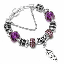 Load image into Gallery viewer, Purple Leaves Charm Bracelet