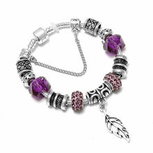 Load image into Gallery viewer, Purple Leaves Charm Bracelet