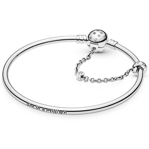 New 925 Sterling Silver Bracelet Polka-dot Stone-embellished Ball Clasp Bracelet Bangle Fit Women Bead Charm Diy Pandora Jewelry